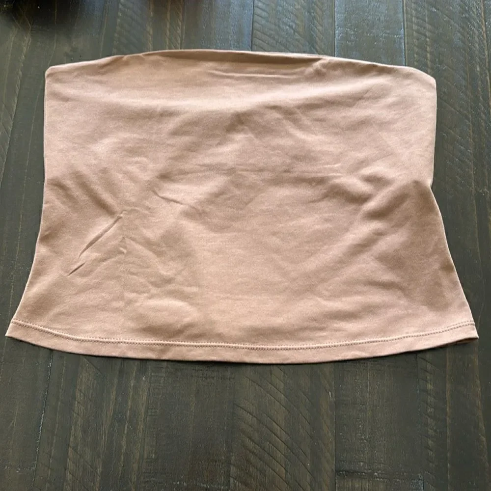 NWOT Free People Essential Brami Brown Strapless Tube Style Bra Support Cami